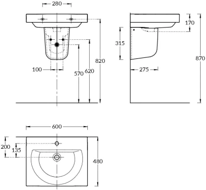 Полупьедестал PRO подвесной, белый глянцевый