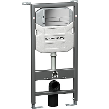 Система инсталляции для унитазов CERAMICANOVA Envision с кнопкой смыва Flat цвет хром матовый, креплениями, арт. CN1002M Система инсталляции для унитазов CERAMICANOVA Envision с кнопкой смыва Flat цвет хром матовый, креплениями, арт. CN1002M