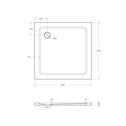 Поддон SMC CEZARES TRAY-M-A-90-35-W Поддон SMC CEZARES TRAY-M-A-90-35-W