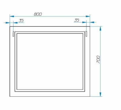 Зеркало Bali Classic (ШхГхВ) 800х25х700