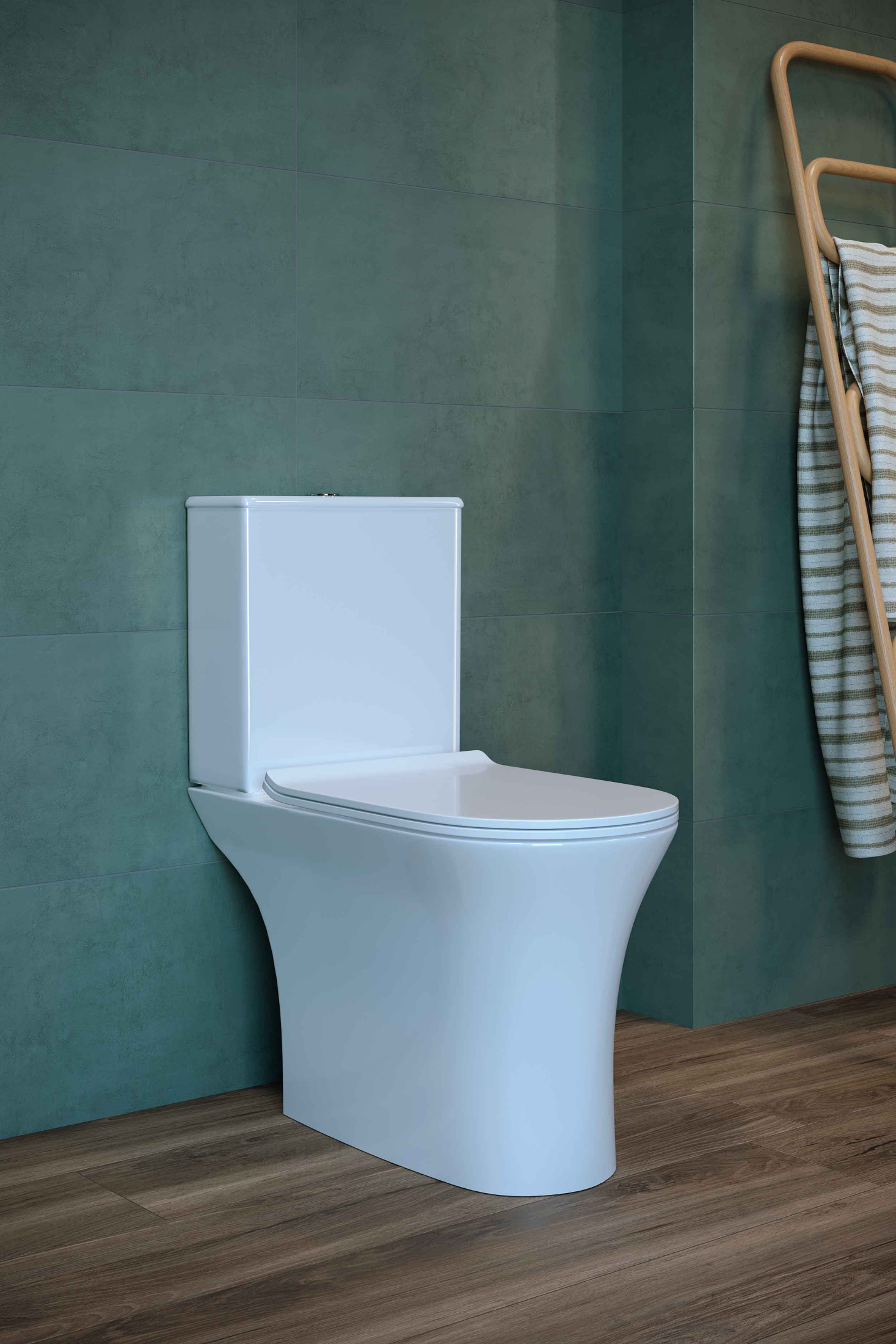 Унитаз-компакт безободковый Creto Cer C3 1003-002Cer-C3W с быстросъёмной крышкой-сиденьем микролифт Slim (арматура Geberit)