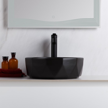 Раковина накладная керамическая черная BB1409H301