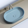 Умывальник чаша накладная овальная (цвет Голубой Матовый) Element 608*385*122мм