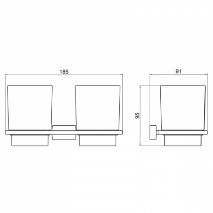 Стакан для зубных щеток двойной Timo Torne 43034/00 хром