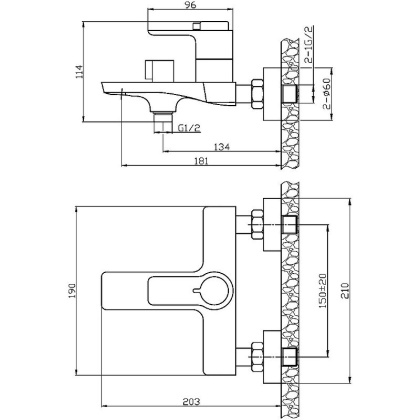 Смеситель термостатический Rossinka RS50-31 для ванны