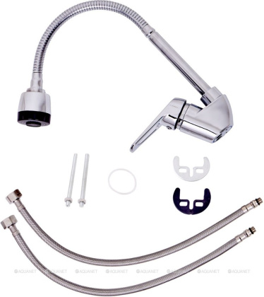 OneLife P11-004cr полимерный смеситель для кухни с гибким изливом, хром OneLife P11-004cr полимерный смеситель для кухни с гибким изливом, хром