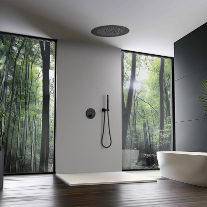 Душевая система Timo Saona SX-2370/03SM скрытого монтажа, с термостатом, черный