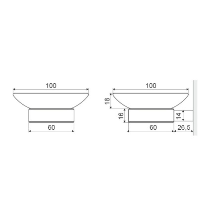Мыльница подвесная EXCELLENT Riko (хром)