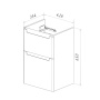 Тумба Lemark BUNO 45см под 1 раковину, подвесная/напольная, 2 ящика, цвет корпуса, фасада: Белый глянец