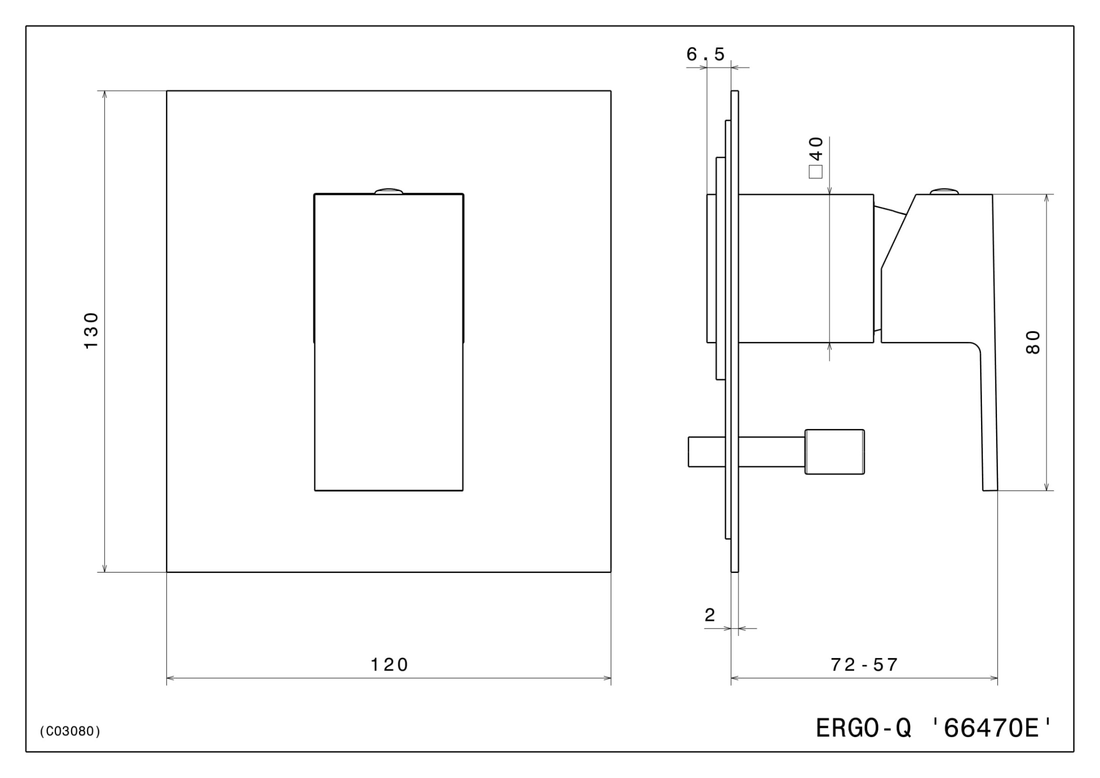 Встроенный однорычажный смеситель FUTURA для душа с переключателем на два потока, матовый черный