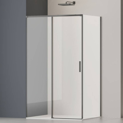 Душевой уголок Soft 2 VSR-3SO28010CLGM, 1000*800, вороненая сталь, стекло прозрачное