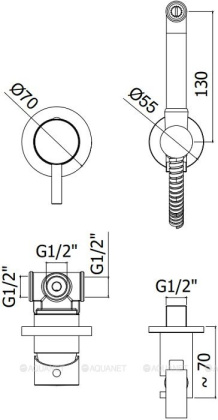 Смеситель с гигиеническим душем Paffoni KITDUP110CR (с внутренней частью)