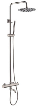 ETNA Душевая стойка с с термостатическим смесителем и изливом, сатин ETN-VSCM-T-IN