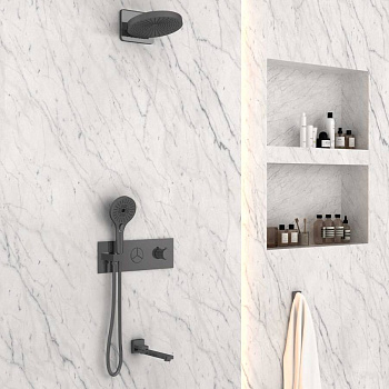 Душевой комплект VSFW-432TI1GM встраиваемый, вороненая сталь