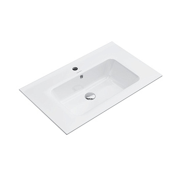 Раковина PIANO подвесная/мебельная 75, белая глянцевая