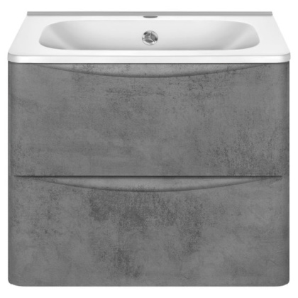 База под раковину Paola 600 подвесная, 2 выкатных ящика soft close, Beton