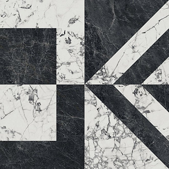 Керамогранит SG013302R Бьянко Неро белый черный лаппатированный 119.5*119.5*11 (2шт\2.856м2), м2 Керамогранит SG013302R Бьянко Неро белый черный лаппатированный 119.5*119.5*11 (2шт\2.856м2), м2