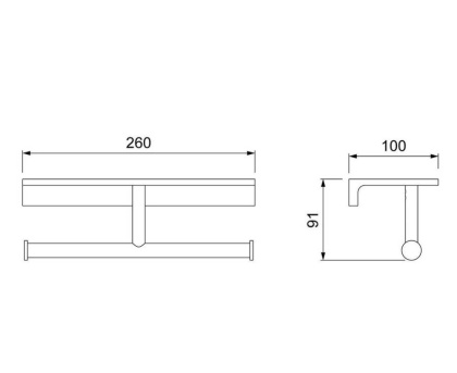 Бумагодержатель двойной с полкой для телефона Timo Selene 10045/00 хром