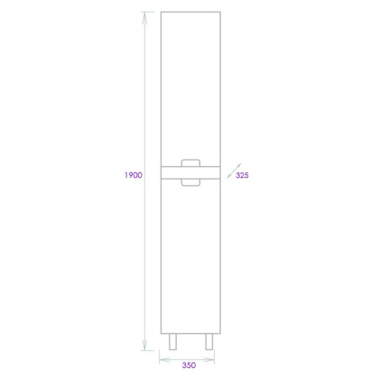 Пенал Onika Харпер 35 напольный, белый/кастелло, универсальный