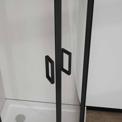 Душевой уголок City VSQ-5CT900CLB, 900*900, черный матовый, стекло прозрачное