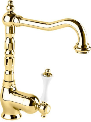 MARGOT-LSM2-03/24-M Смеситель для раковины однорычажный с донным клапаном, исполнение золото