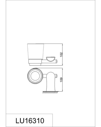 Подстаканник одинарный RUSH Luson, 10х14х10 см, хром и белый, LU16310
