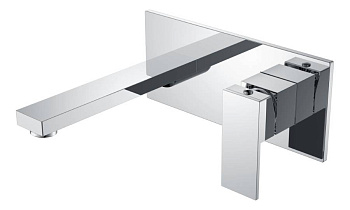 Смеситель для умывальника из стены Qubic Chrome