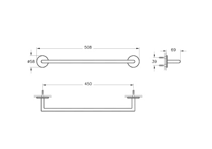 Origin Держатель полотенец, цвет черный матовый