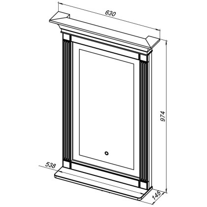 Зеркало Aquanet Селена 70 белый, серебро