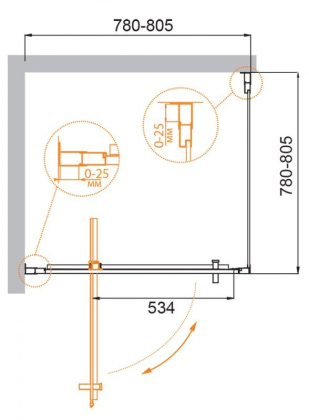 MOLVENO-A-1-80-C-Cr-IV Душевой уголок MOLVENO-A-1-80-C-Cr-IV Душевой уголок