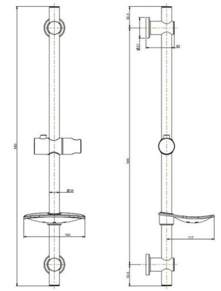 Душевой гарнитур SONATA, хром Душевой гарнитур SONATA, хром