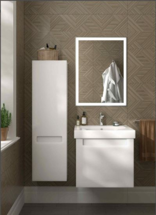 Тумба BUONGIORNO PLUS подвесная с ящиками 60, белая глянцевая-дуб Кантри BGP.60.1+1\WHT