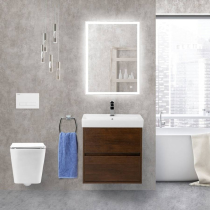 Тумба с раковиной подвесная с одним ящиком BelBagno NEON 60 Pino Bianco, раковина белая Тумба с раковиной подвесная с одним ящиком BelBagno NEON 60 Pino Bianco, раковина белая