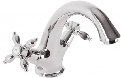 NOSTALGIA-LS1-03/24 Смеситель для раковины с донным клапаном золото, ручки золото