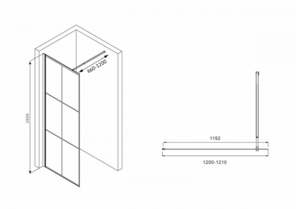 Душевая перегородка ABBER Immer Offen AG62120B