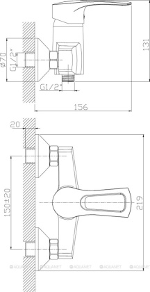 Смеситель Rossinka T40-41 для душа Смеситель Rossinka T40-41 для душа