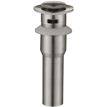 BB-PCU-02-IN Донный клапан для накладных раковин с системой Клик-клак с переливом, нержавеющая сталь, сатин