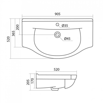 Раковина Santek Эльбрус 90