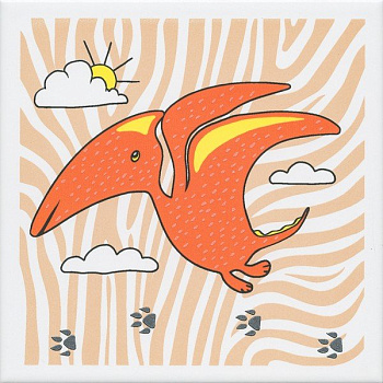 Декор OP\A229\5009 Динозаврики 4 (20см*20см*7мм) (10шт/0,4м2) матовая, шт