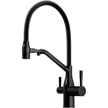 Смеситель для кухни SANCOS Orta с возможностью подключения фильтра для воды, цвет матовый черный, арт. SC4008MB