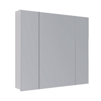 Шкаф зеркальный Lemark UNIVERSAL 90х80см 3-х дверный, цвет корпуса: Белый глянец