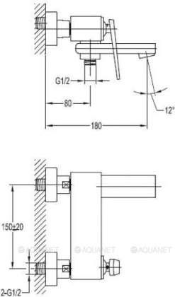 BADEN-F-VD-01 Смеситель для ванны и душа BADEN-F-VD-01 Смеситель для ванны и душа