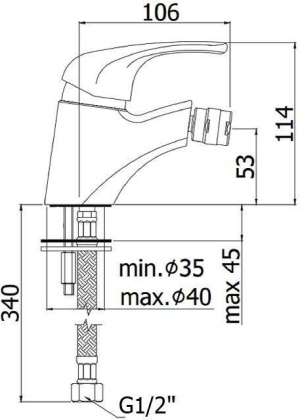 Смеситель для биде Paffoni Nettuno Due ND131CR Смеситель для биде Paffoni Nettuno Due ND131CR