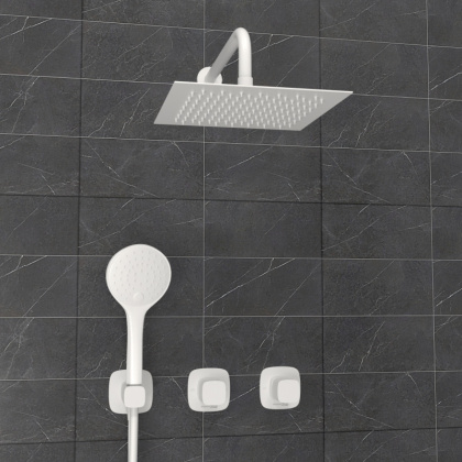 A9551.266.146.254.328.156.155  Встраиваемый комплект для душа с верхней душевой насадкой и лейкой