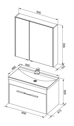 Тумба под раковину Aquanet Августа 90 белый
