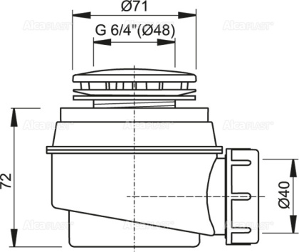 Сифон для душевого поддона, хром