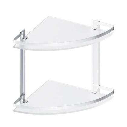 A7456200 Sense L Полка двухуровневая угловая стеклянная, алюминий A7456200 Sense L Полка двухуровневая угловая стеклянная, алюминий