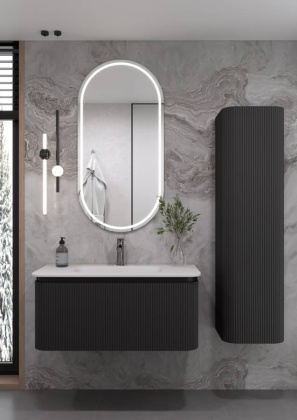 OVALE 1 полка рифленая 100CM АНТРАЦИТ тумба + раковина OV1110101-100 Boheme OVALE 1 полка рифленая 100CM АНТРАЦИТ тумба + раковина OV1110101-100 Boheme