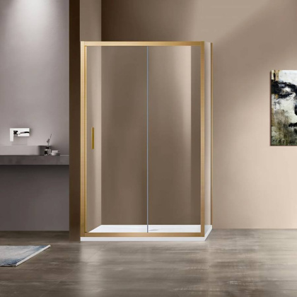 Душевой уголок Garda VSR-1G8012CLG, 1200*800, брашированное золото, стекло прозрачное