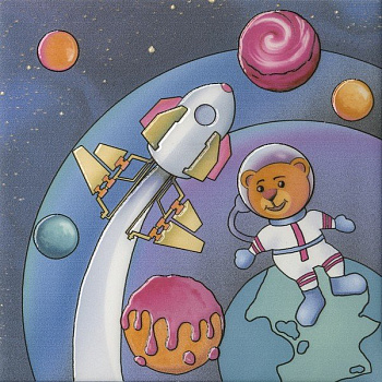 Керамический декор VT\A380\5009 Космос синий (20см*20см*6,9мм) (10шт/0,4м2) Космос 2, шт